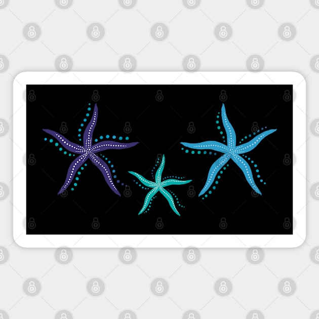 Starfish lovers on summer vacation Magnet by Xatutik-Art